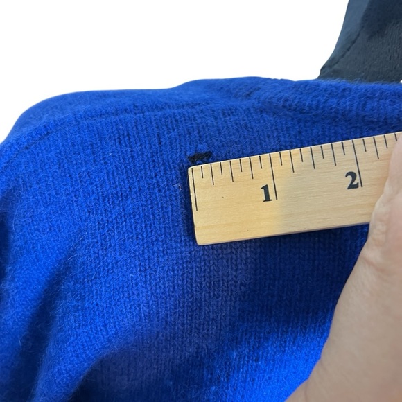 American Weekend Blue Lambswool Angora Rabbit Hair Sweater Women’s Size Large - Picture 10 of 12
